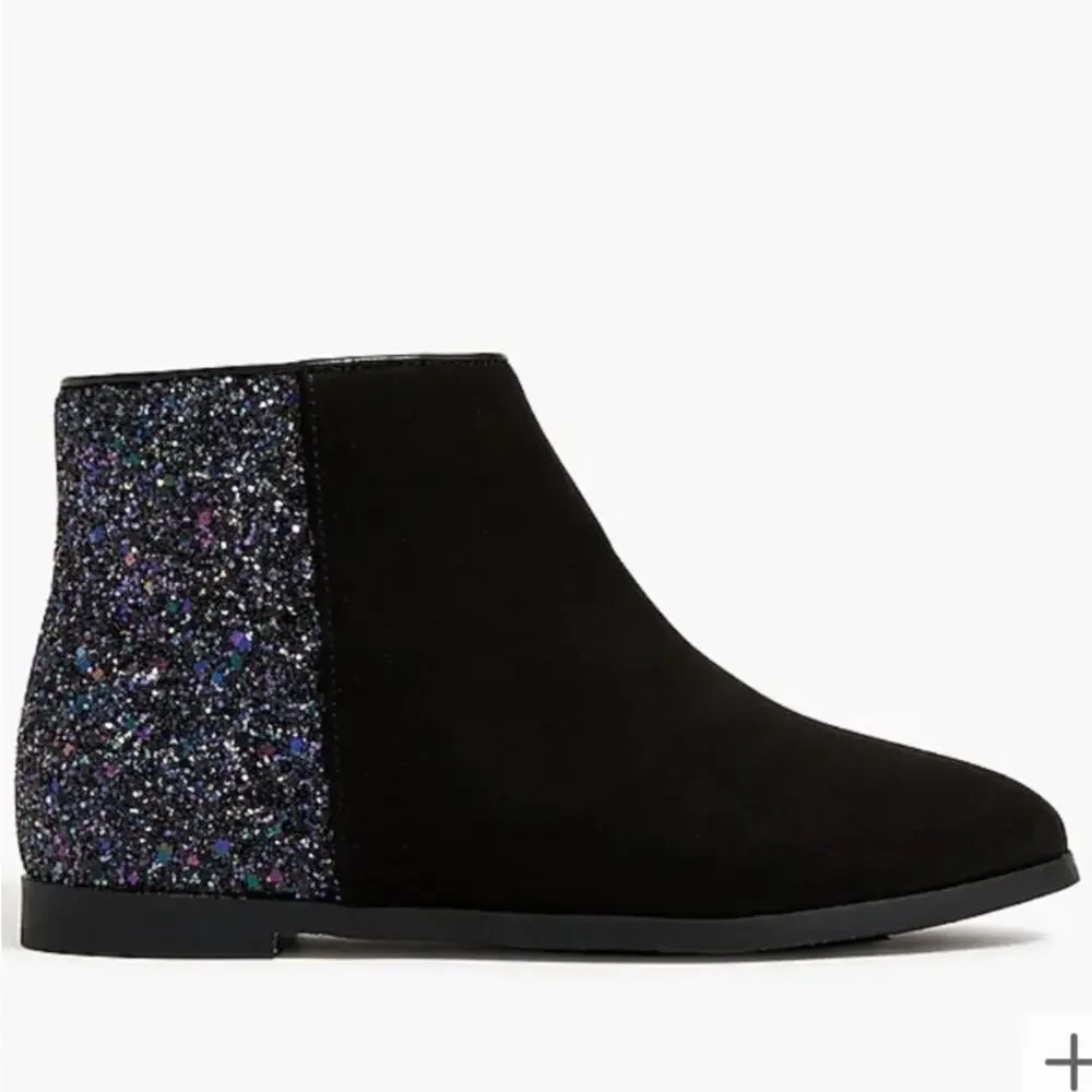 Crewcuts black half glitter boots